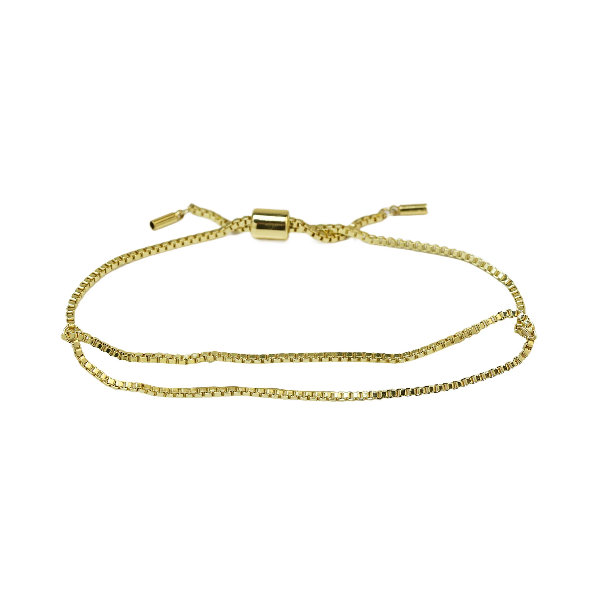 

5pcs/lot Brass Adjustable Box Chain Bracelet DIY Jewelry Basic Box Bracelet Gold Bracelet Chain Woman Initial Name Bracelet