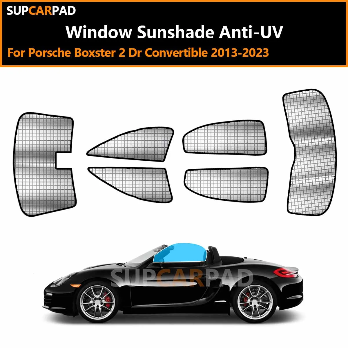 For Porsche Boxster 2 Dr Convertible 2013-2023 Custom Car Window Sunshade Anti-UV Car Sun Window Visors Sunshade Covers Accessor