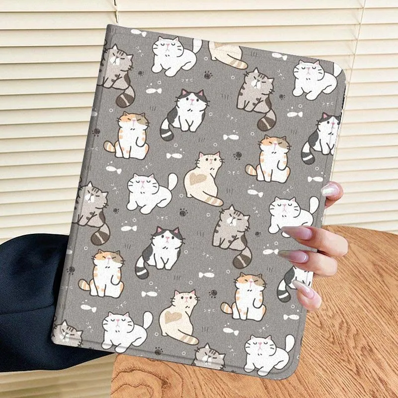 Cat Cartoon Cute Pattern For Samsung Galaxy Tab S11 A11 A9 A8 S6 A 10.1 A7 10.4 Plus 2025 2023 2022 Tablet Case