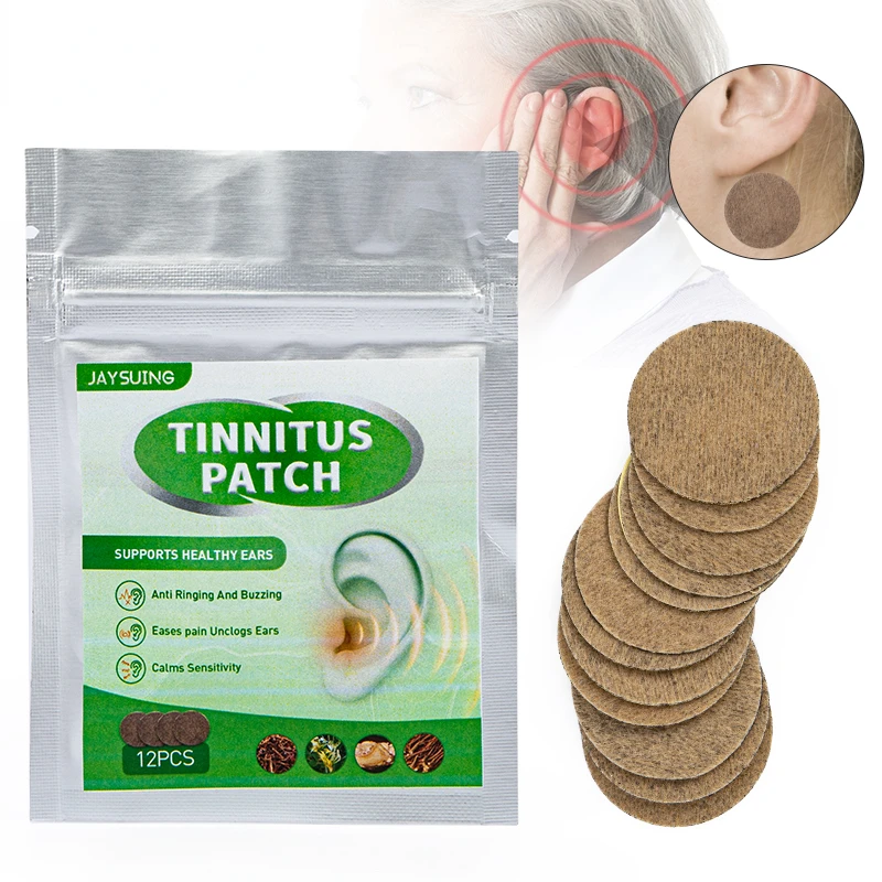 12Pcs Tinnitus Patch Chinese Herbs Treat Deafness Protect Hearing Sticker Ears Pain Relief Brain Tingle Body Care Plaster