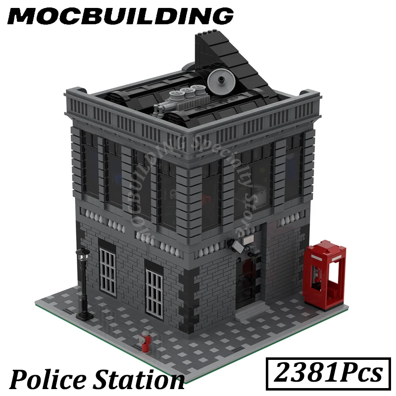 

Police Station City Modular Buildings MOC Building Blocks Brick Toys Construction Gift Display Christmas Present