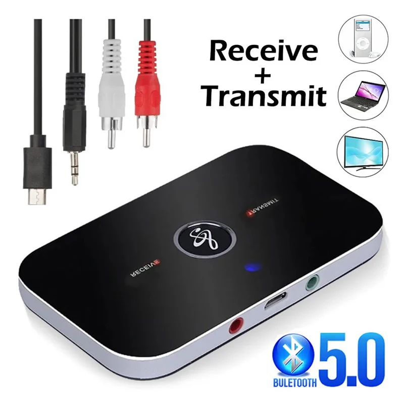 Bluetooth 5.0 Audio Transmitter Receiver Stereo 3.5mm AUX Jack RCA USB Dongle Music Wireless Adapter For Car Kit PC TV Headphone