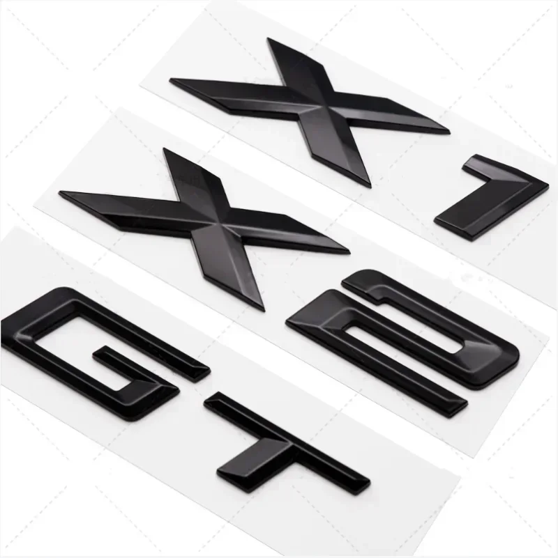 ثلاثية الأبعاد ABS كروم أسود سيارة الخلفي الجذع رسالة ملصق لسيارات BMW X1 X2 X3 X4 X5 X6 X7 GT شعار شارة اكسسوارات السيارات التصميم #3