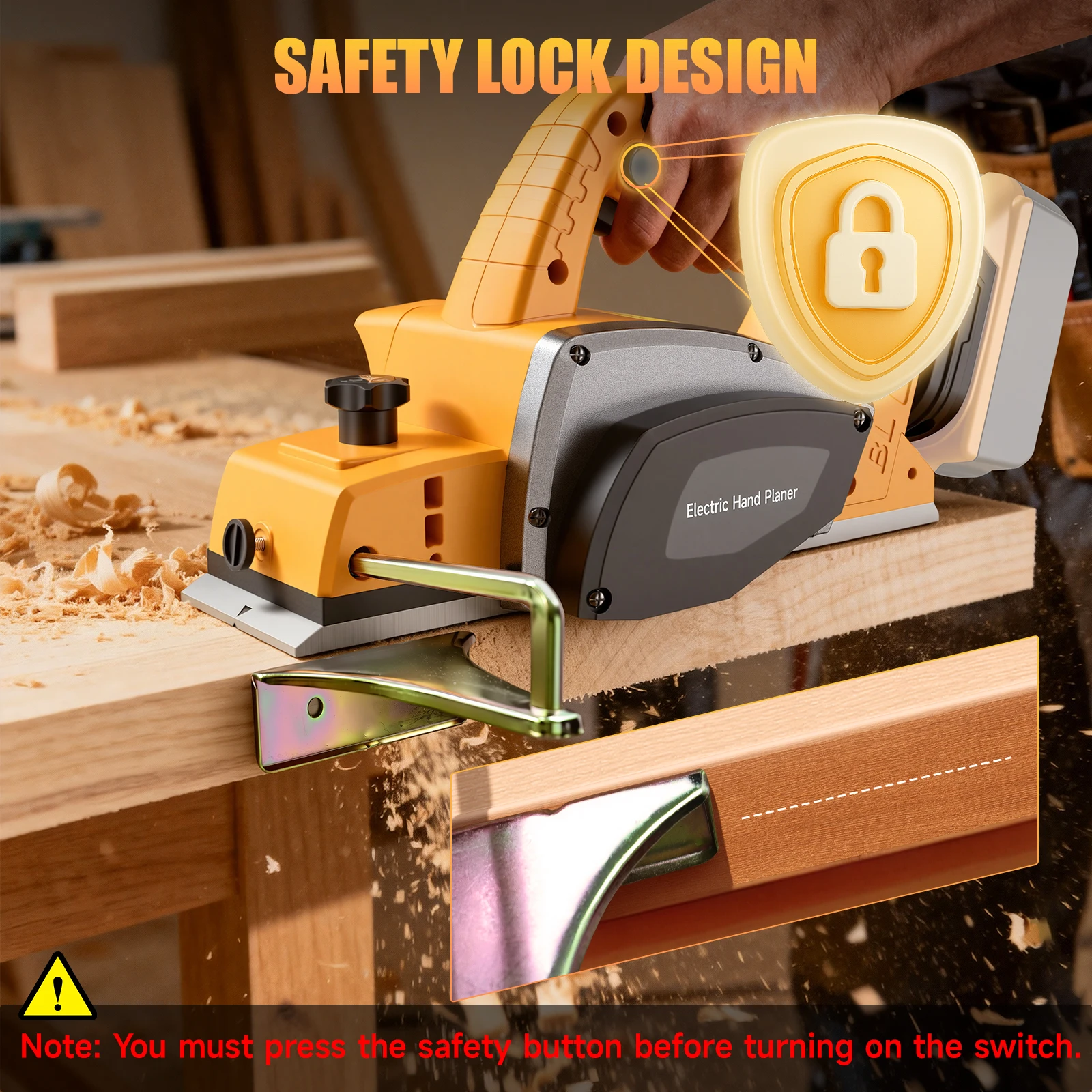 30000RPM Electric Planer Electric Router Trimmer Cordless Wood Cutting Multifunctional Power Tool Compatible with Dewalt Battery