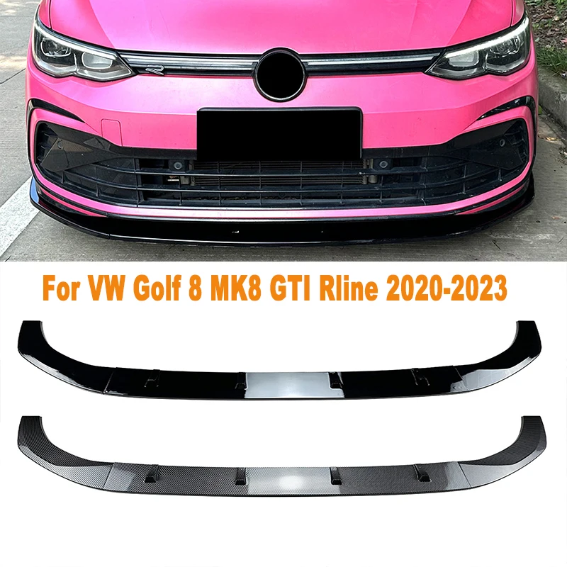 

For VW Golf 8 MK8 GTI Rline 2020-2023 Car Front Bumper Lip Splitter Diffuser Body Kit Spoiler Bumper Guard Protector Accessories