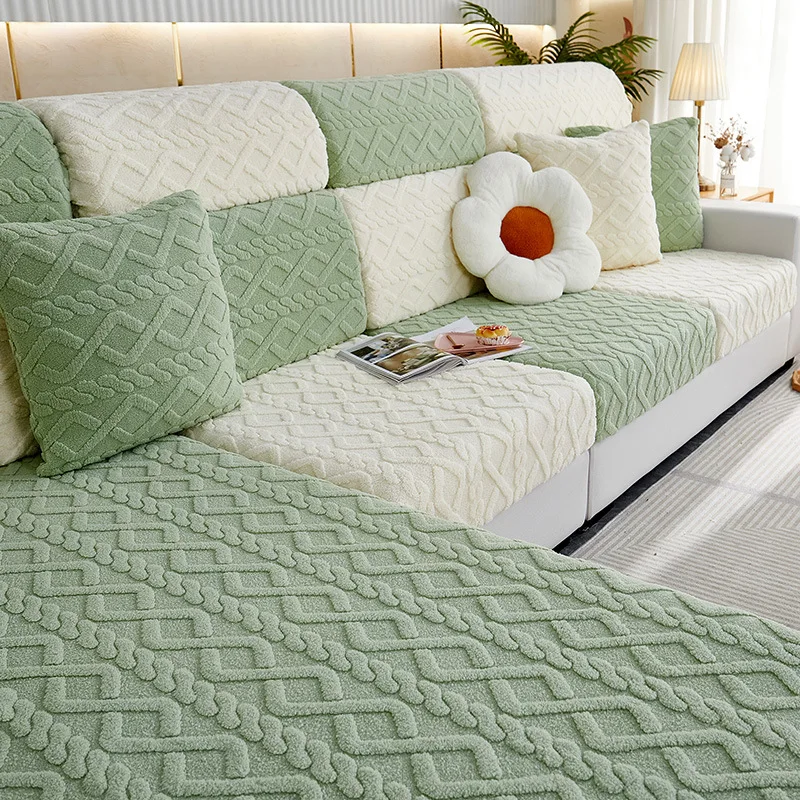 Solid Color Elastic Sofa Covers for Living Room Thicken Sectional Corner Slipcovers Couch Cover L Shape Need Buy 2pcs Cover