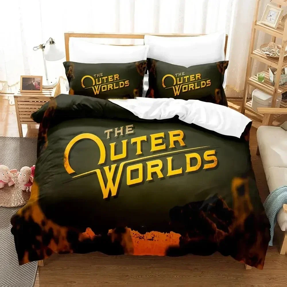 Game Outer Worlds Bedding Set 3D Printed Suitable for Bedroom Duvet Cover Set With Pillowcases Kids Home Textile