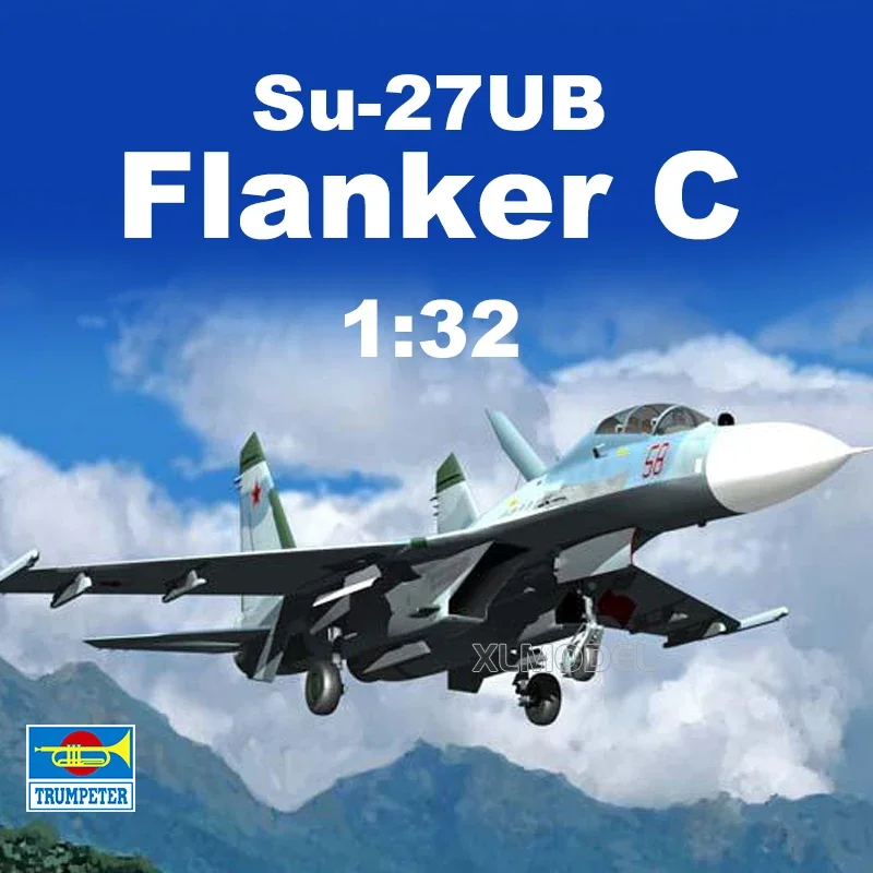 Trumpeter Kit de modelo de avión ensamblado de plástico TP02270 Sukhoi Su-27UB Flanker-C Fighter 1/32