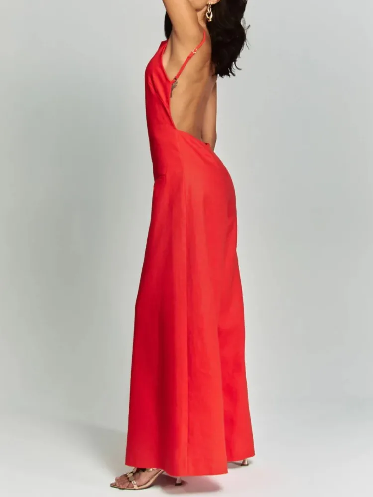 الربيع الحمالات أكمام حللا المرأة موضة عطلة فضفاضة مثير عارية الذراعين واسعة الساق السروال القصير بسيط بلون بلايسوت