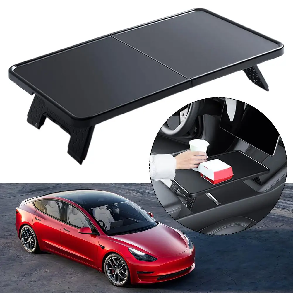 Center Console Food Tray Table For Tesla y 2021-2022 2023 Folding Central Control Small Table Board Dining Plate S1f0