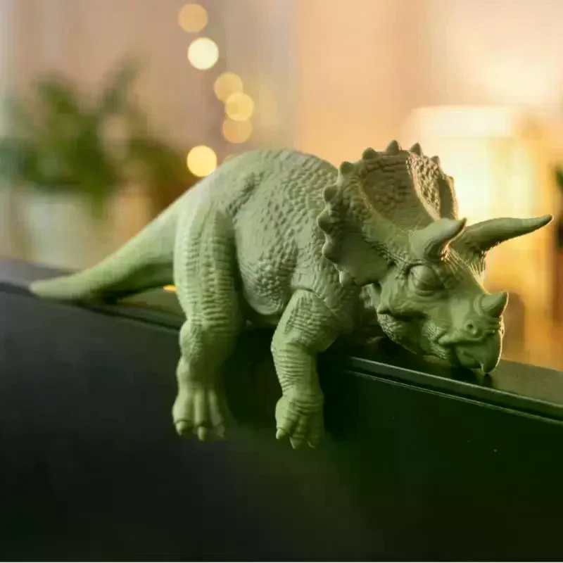 T-Rex Monitor Topper Figurines 3D Printed Mini Lazy Dinosaur Ornaments For Desk Monitor Shelf Cute Dinosaur Decor Sleeping