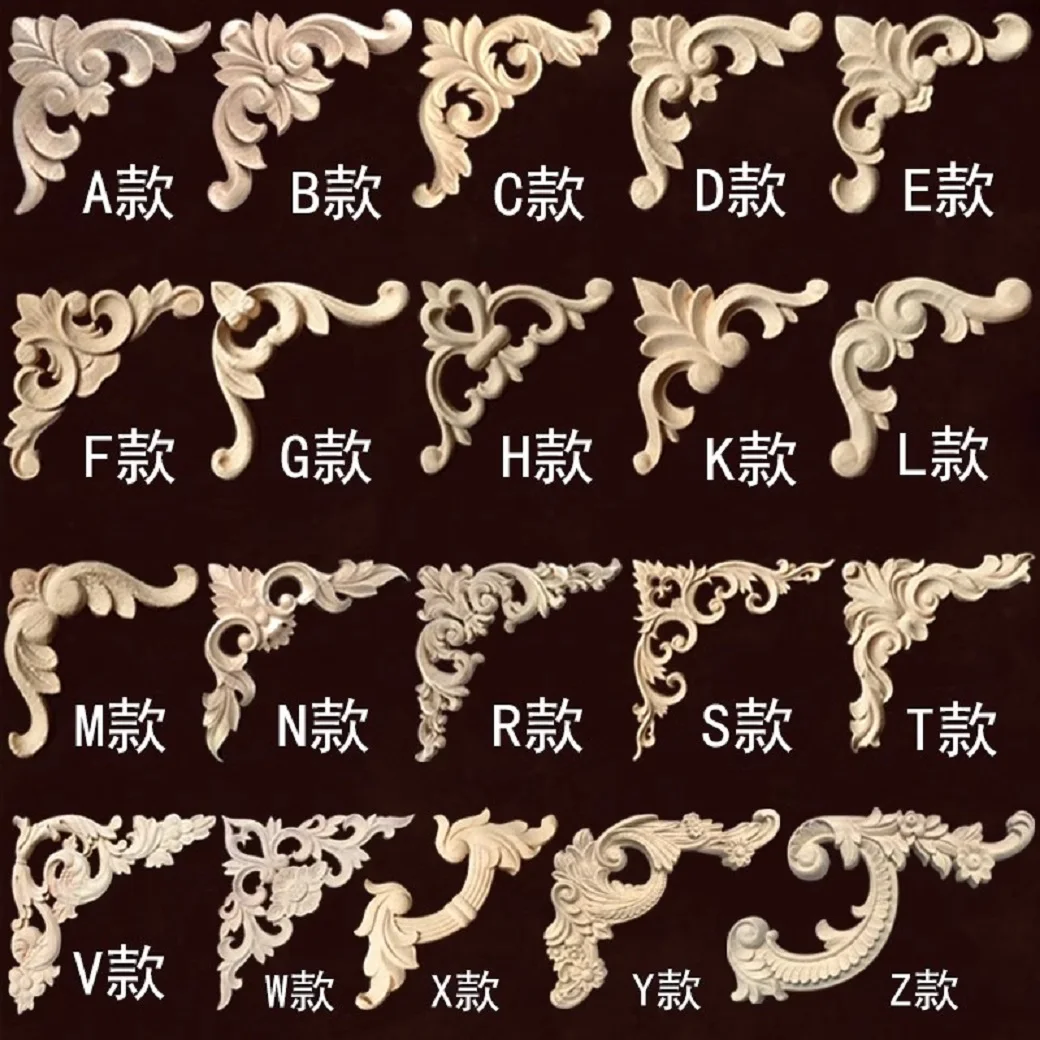 

Solid wood corner flower decoration, wood corner carving, solid wood background wall flower piece