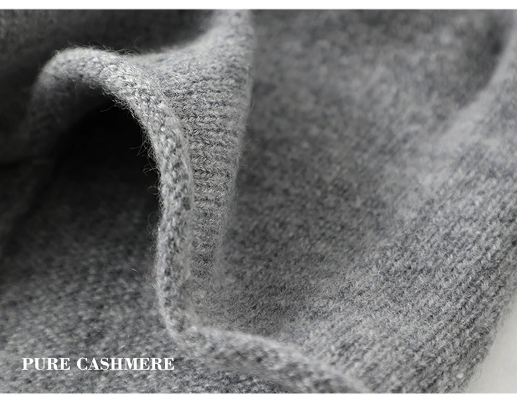 Damen-Mützen aus 100 % reinem Kaschmir, solide Kappen, gerollter Saum, lässig, Basic, weich, Herbst und Winter, echter Kaschmir, warme Schlafhaar-Mütze – Detail 14