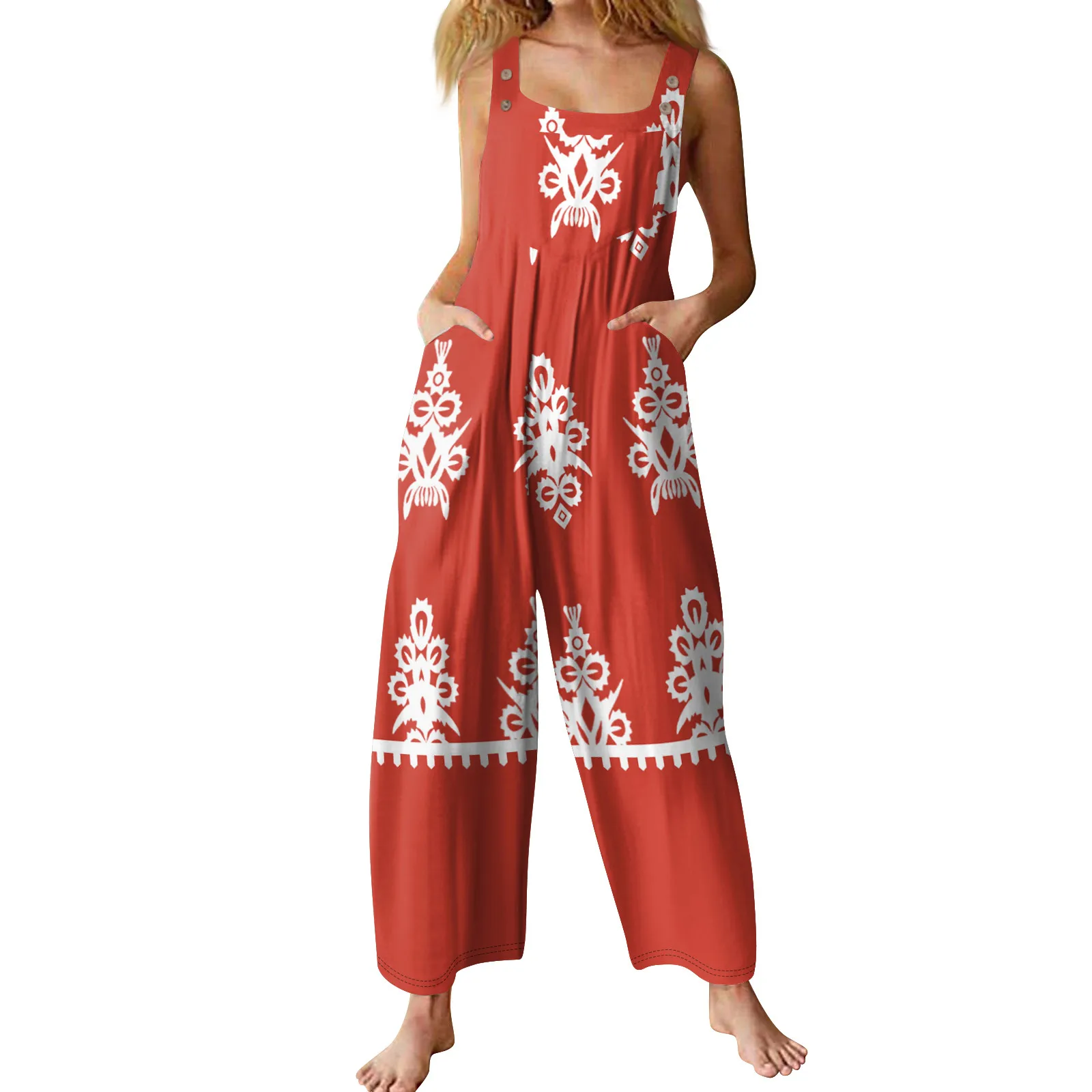 

Women's Casual Jumpsuit Sleeveless Popular Floral Print Jumpsuit Jumpsuits for Women Casual Women Jump Suit Womens Jumpsuit Summ