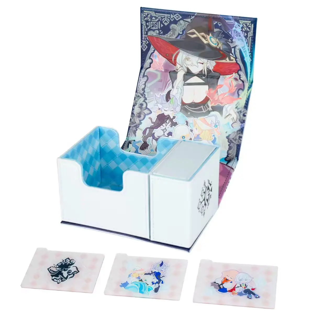 Yugioh Deck Box met grote capaciteit Yu-Gi-Oh! Sky Striker Ace Traptrix Mantis Witchcrafter Madame White Forest: leren kaarthouder.