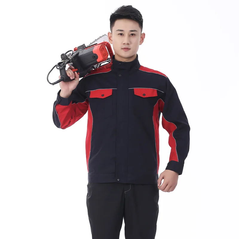 

Spring Worker Clothing Set Wear Resistant Factory Workshop Working Uniform Fashion Workwear Welding Suit Auto Repairmen Coverall