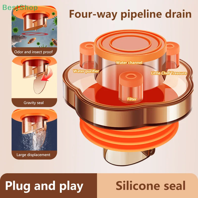 

★ ★ ★ Многофункциональный сливной душ против запаха для кухонной раковины, набор труб, адаптер, дезодорант, аксессуары для посудомоечной машины