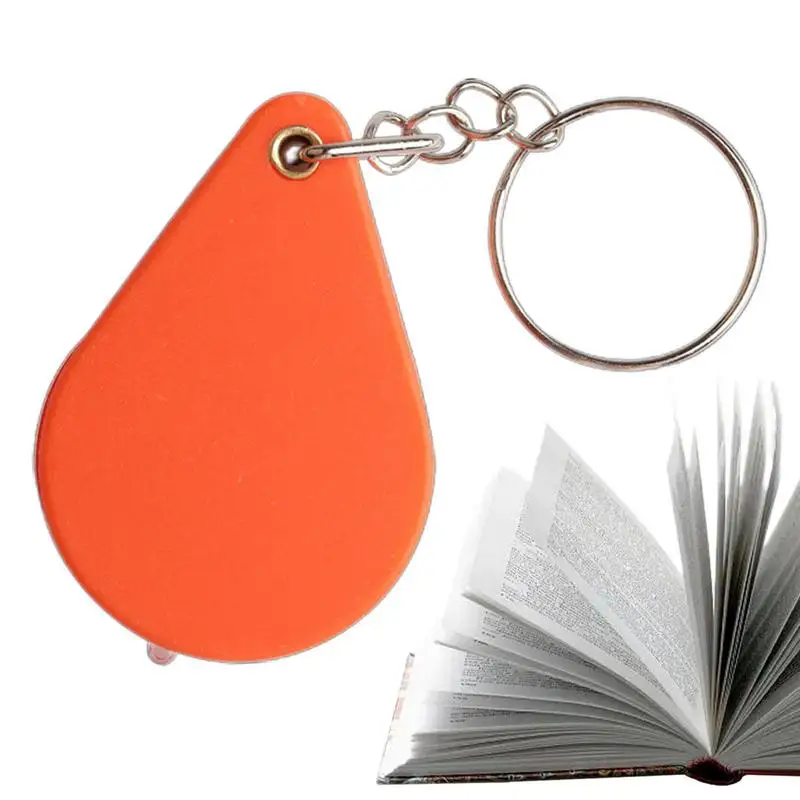 Taschen vergrößerung Glas kleiner Schlüssel bund Hand klapp lupe tragbare orange Lupe Linse für alte Leute nach Hause Lupe