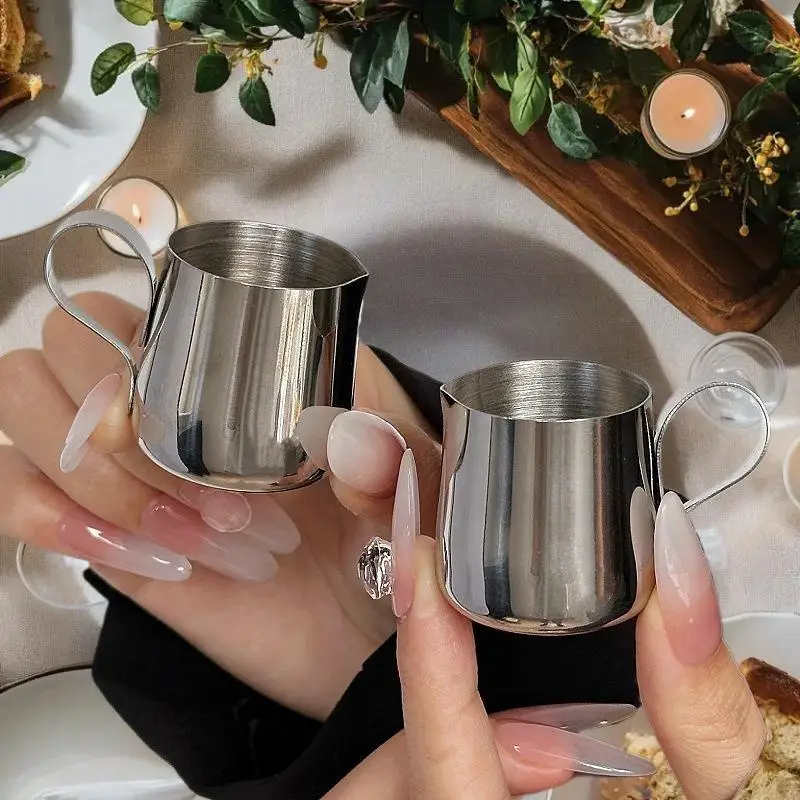 12.5/30ml Mini Coffee Milk Frothing Jug Latte Art Milk Frother Pitcher Stainless Steel Measurement Jug Pot Coffee Accessorie