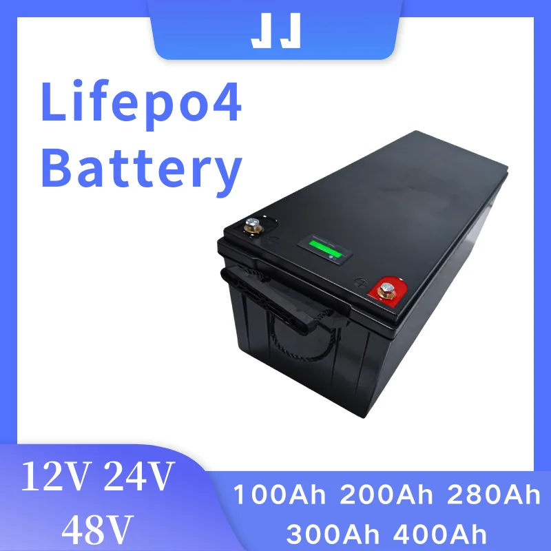 

JJ 12V 24V 48V 100Ah 200Ah 280Ah 300Ah 400Ah LiFePo4 Battery Lithium Iron Phosphate Batteries For Solar Boat inverter Golf Cart