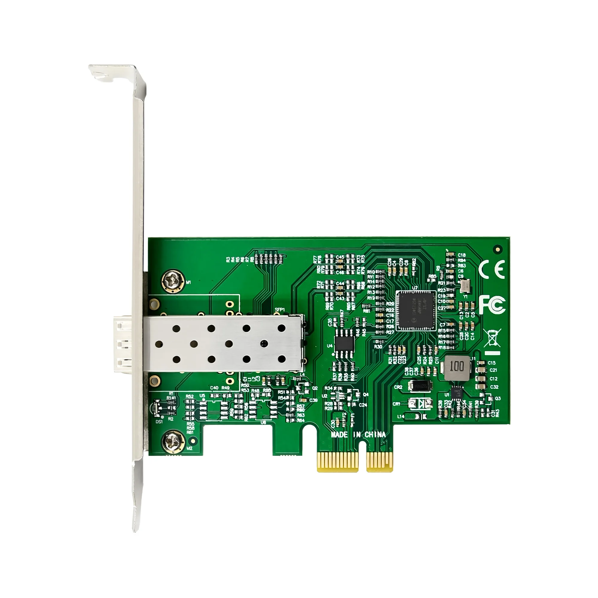 SUNWEIT ST7390 Desktop Networking PCIe X1 I210 Single-1GbE SFP NIC with Wired Interface Internal Green in Stock
