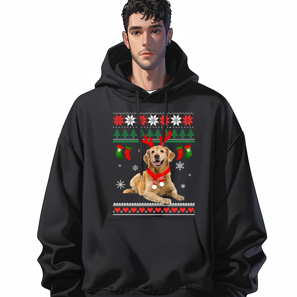 

Funny Reindeer Golden Retriever Ugly Christmas Golden Luxury Clothing Custom Hoodie Large Size Outdoor