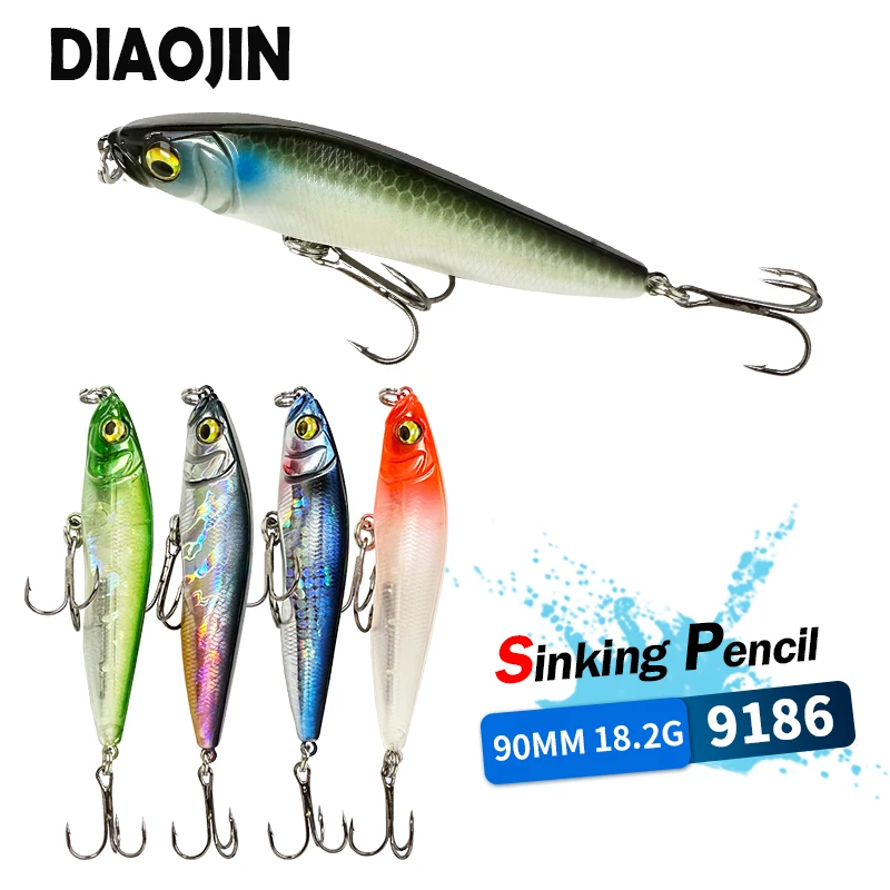 

90mm 18g Jerk Sinking Pencil Fishing Pesca Wobbler Bass Fish Tackle Lures Fishing Equipment Saltwater Lure Trolling Fish Bait