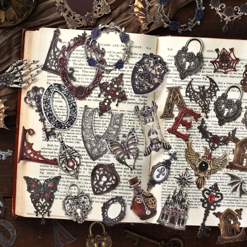15 Sheets Dark Gothic Hard Cardstock Vintage Pattern for DIY Handmade Album Scrapbooking Decorative Paper Supplies view 4
