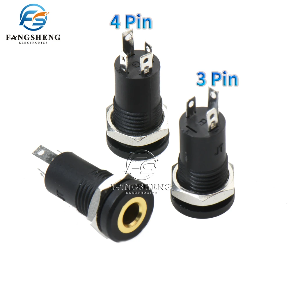 1/5/10Pcs PJ392A 3.5MM Audio Jack Socket Stereo 3 Pole Solder Panel Mount With Nut Connector Headphone Female Socket PJ-392A