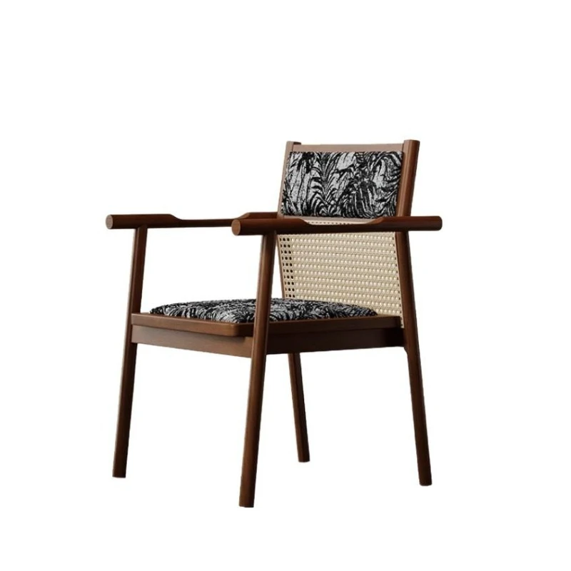 

Solid wood single sofa chair Solid wood dining chair Balcony leisure armchair