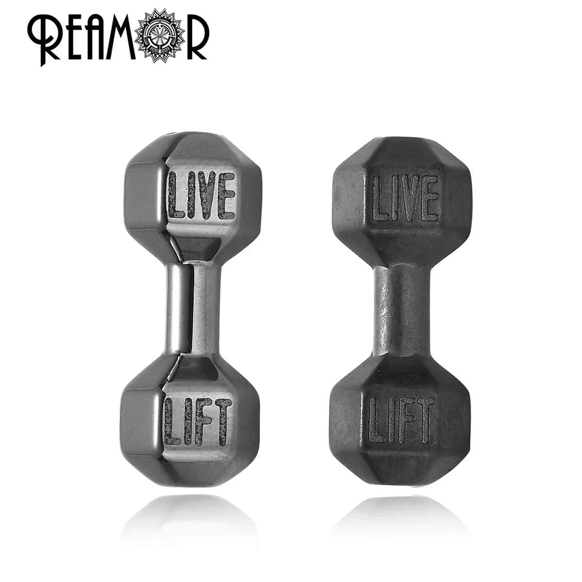 REAMOR 20pcs DIY Dumbbell Hematite Stone Spacer Charm Loose Beads For Natural Stone Beaded Bracelet Jewelry Making Accessories