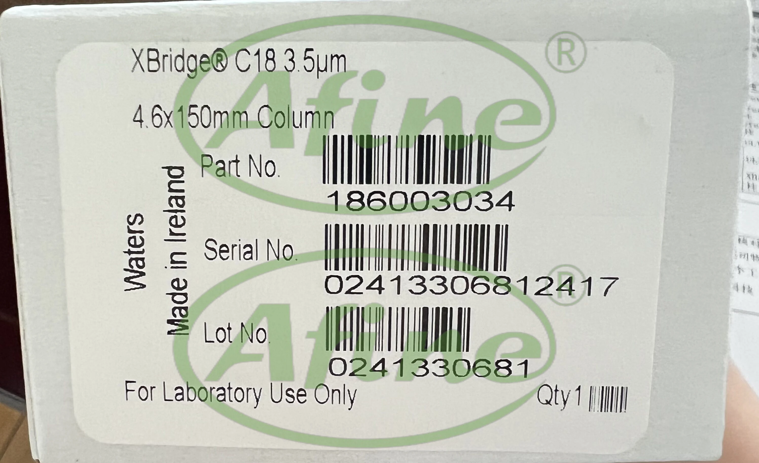 

AFINE Agilent XBridge BEH C18 Column, Waters 186003034, 150 mm x 4.6 mm, 3.5 µm