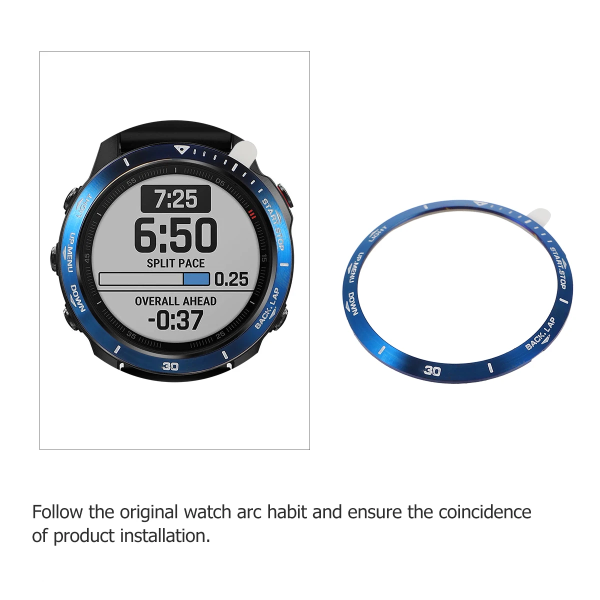 

Metal Watch Bezel Ring Stainless Steel Protective Case for Smart Watch Blue Color Fashion Accessories Upgrade Style