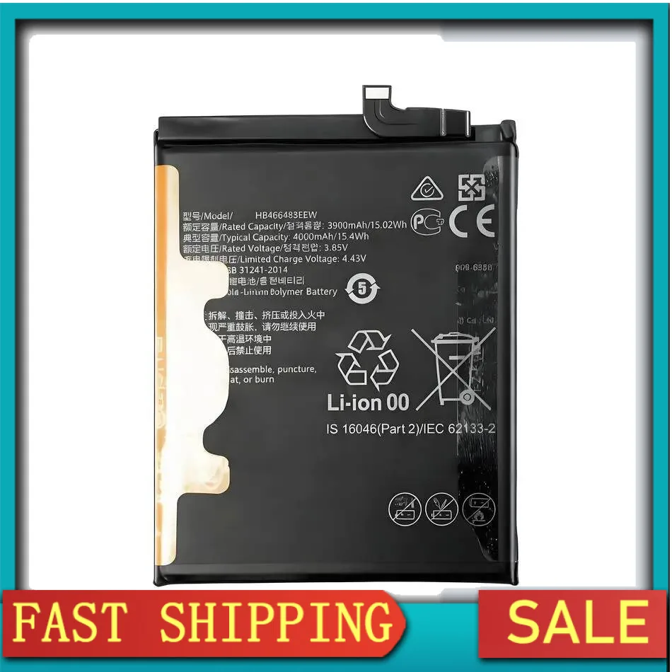 

Premium Replacement For Huawei Nova 7 For Honor 30S Jef-AN00 Cdy-AN90 Mobile Phone Battery 4000Mah HB466483EEW