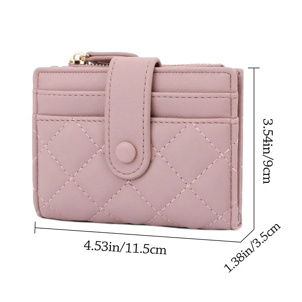 Fashion PU Leather Short Wallet Multi-Cards Lightweight Card Bag Wallet Cute Large Capacity Zipper Coin Purse