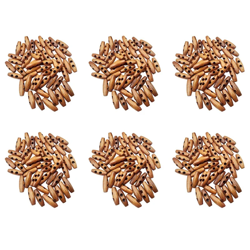 

B28C-300 шт., деревянные пуговицы в форме оливкового цвета, 2 отверстия, швейные пуговицы для декора одежды