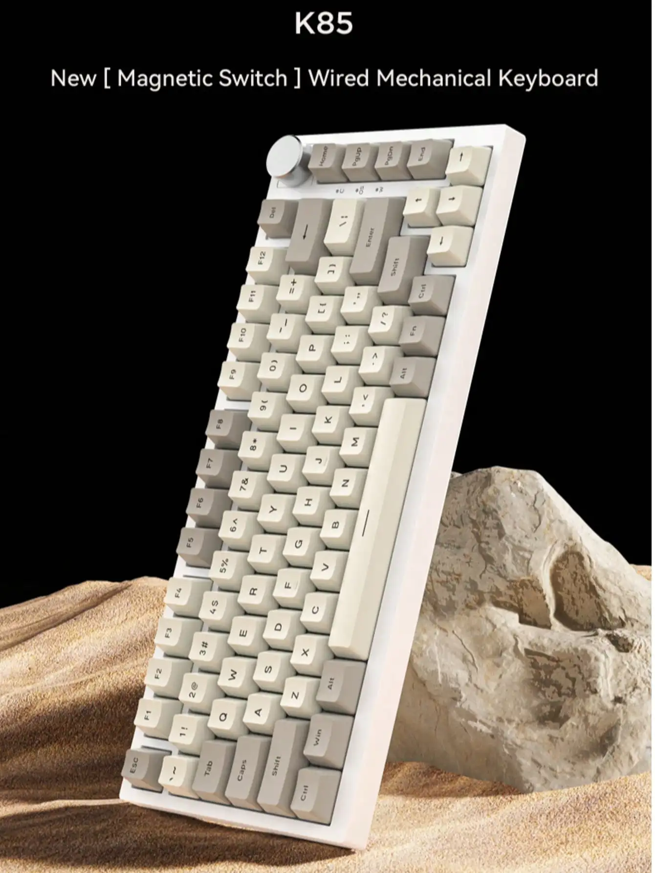 K85 E-sports magnetic axis mechanical keyboard Customized PBT keycap RT mode 82 keys RGB adjustable keystroke image 3