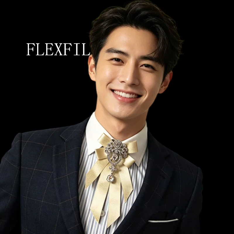 

FLEXFIL Luxury bow tie for men's women Brand High Quality Butterfly Party Baroque business Bowknot wedding abotoaduras Jewelr