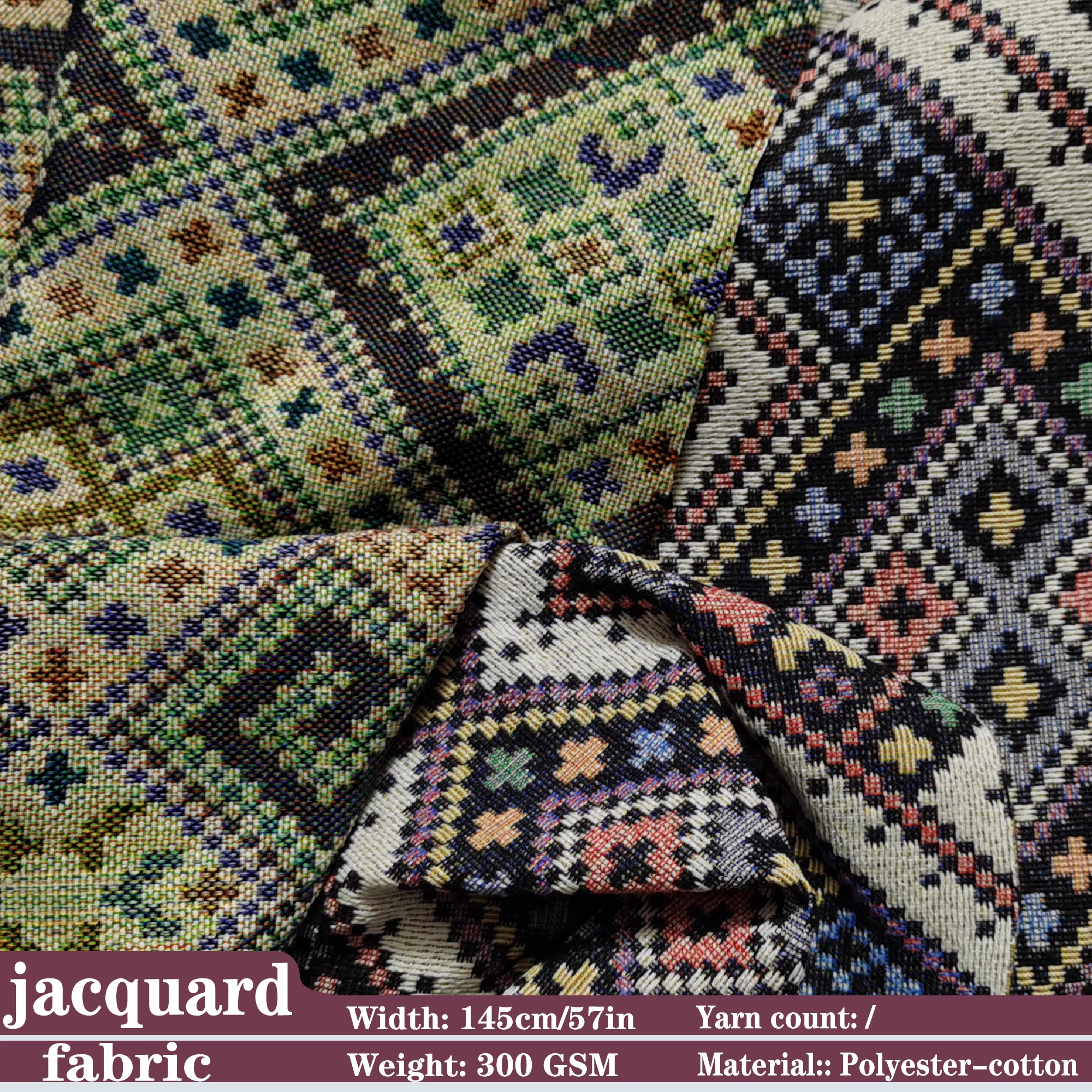 

Жаккардовая ткань, поликоттон с узором в стиле бохо для пошива одежды, сумок, декора дома и скатертей, дизайнерская ткань для шитья