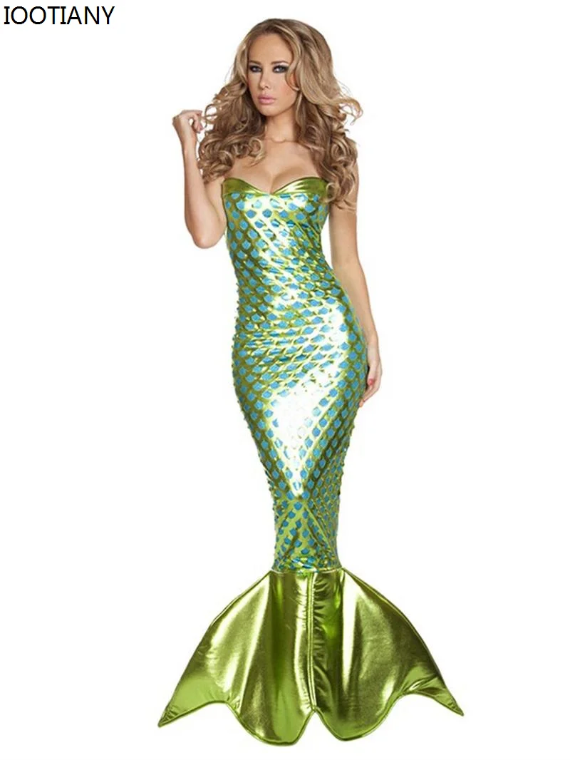CosplayAldult Principessa Sirena Abiti Cosplay Ragazze Avvolgimento Seno Sexy Costumi di Halloween Novità Festa di Carnevale Spettacolo teatrale Donne