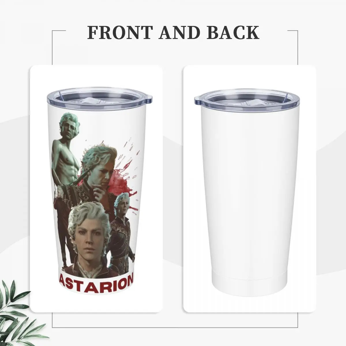 Astarion Insulated Tumbler with Straws and Lid Baldur's Gate Game Stainless Steel Travel Coffee Mug 20 Oz Double Wall Mugs