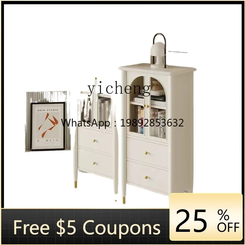 

G2 TV Low Side Cabinet Solid Wood White Storage Locker Snack Standing Cabinet