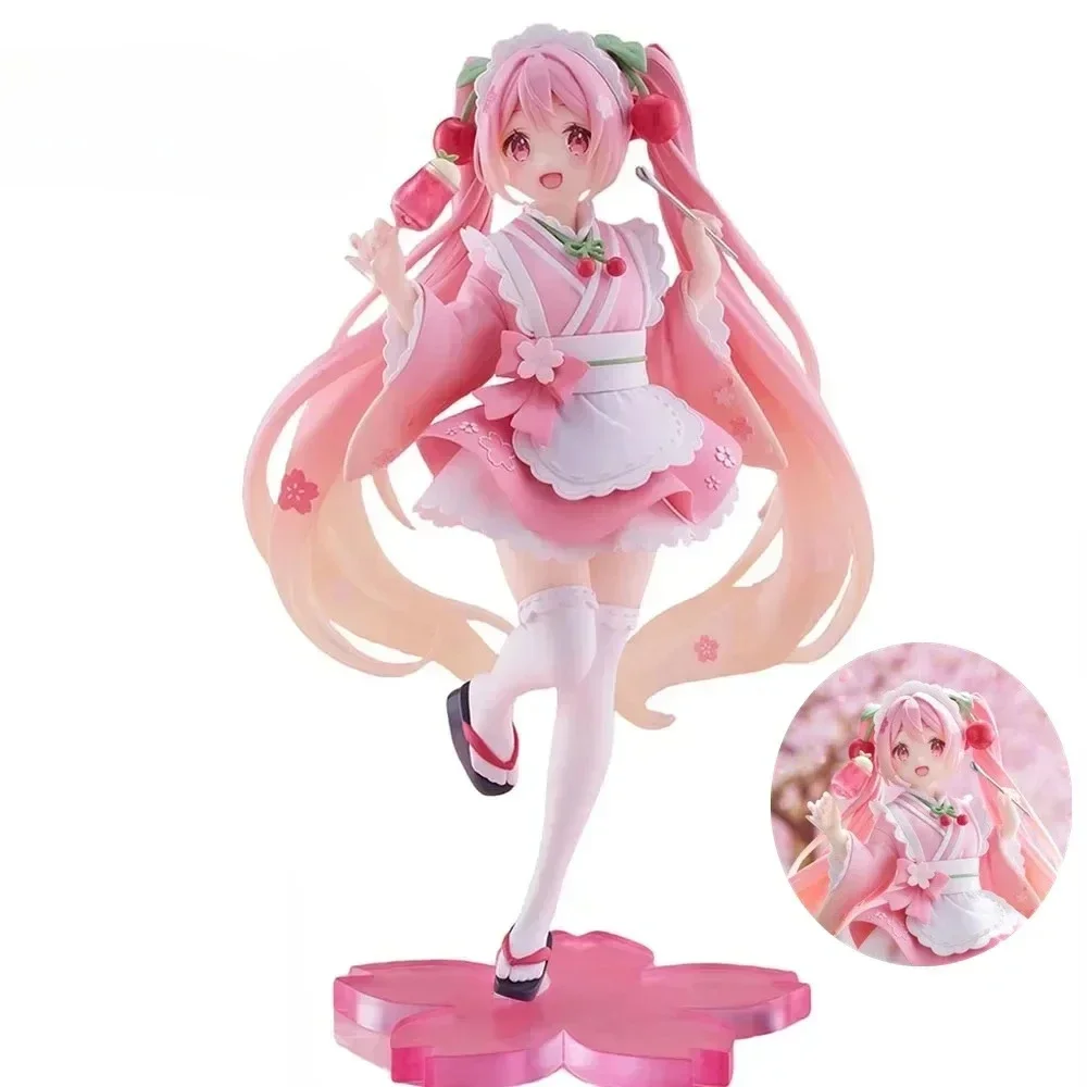 

18CM Original Hatsune Miku Coreful Sakura Wafuu Kissa Ver. Maid Figure Anime Figurine Model Collectible Toys Kawaii Gift