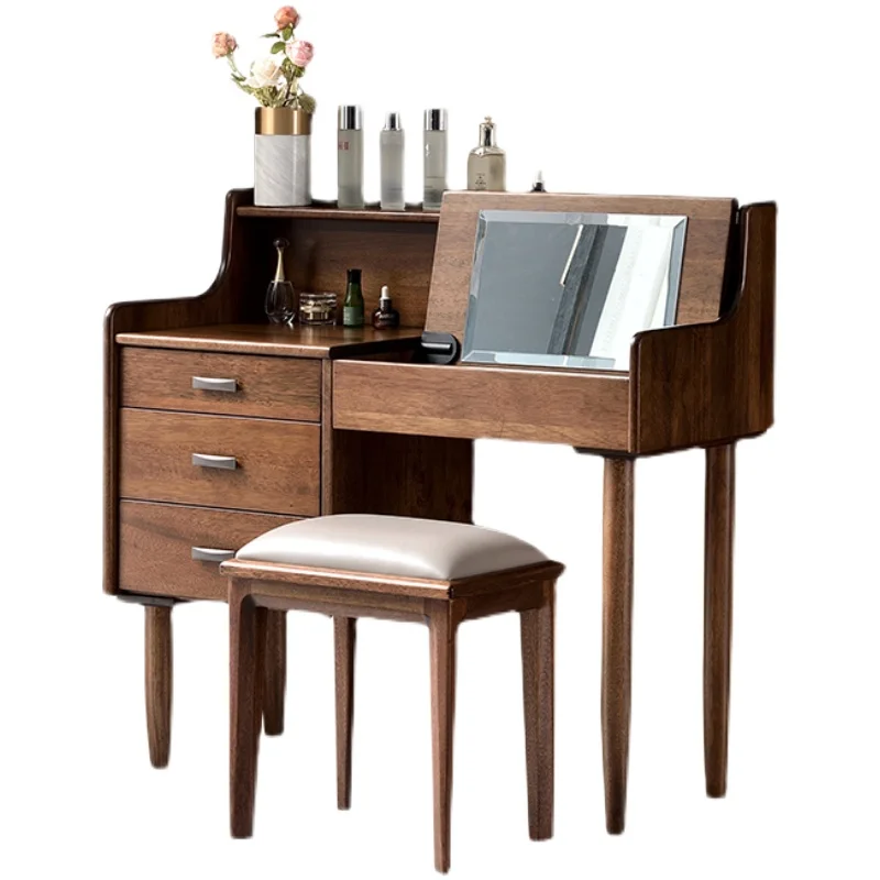 

* Полностью комод из цельного дерева, черный орех, минималистичный высококачественный столик для макияжа для спальни