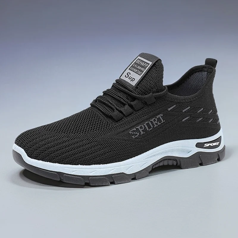 

2025 New Fly-woven Sports Shoes Men's Shoes Breathable Simple Versatile Casual Shoes Soft Sole Light Breathable Men's Shoes