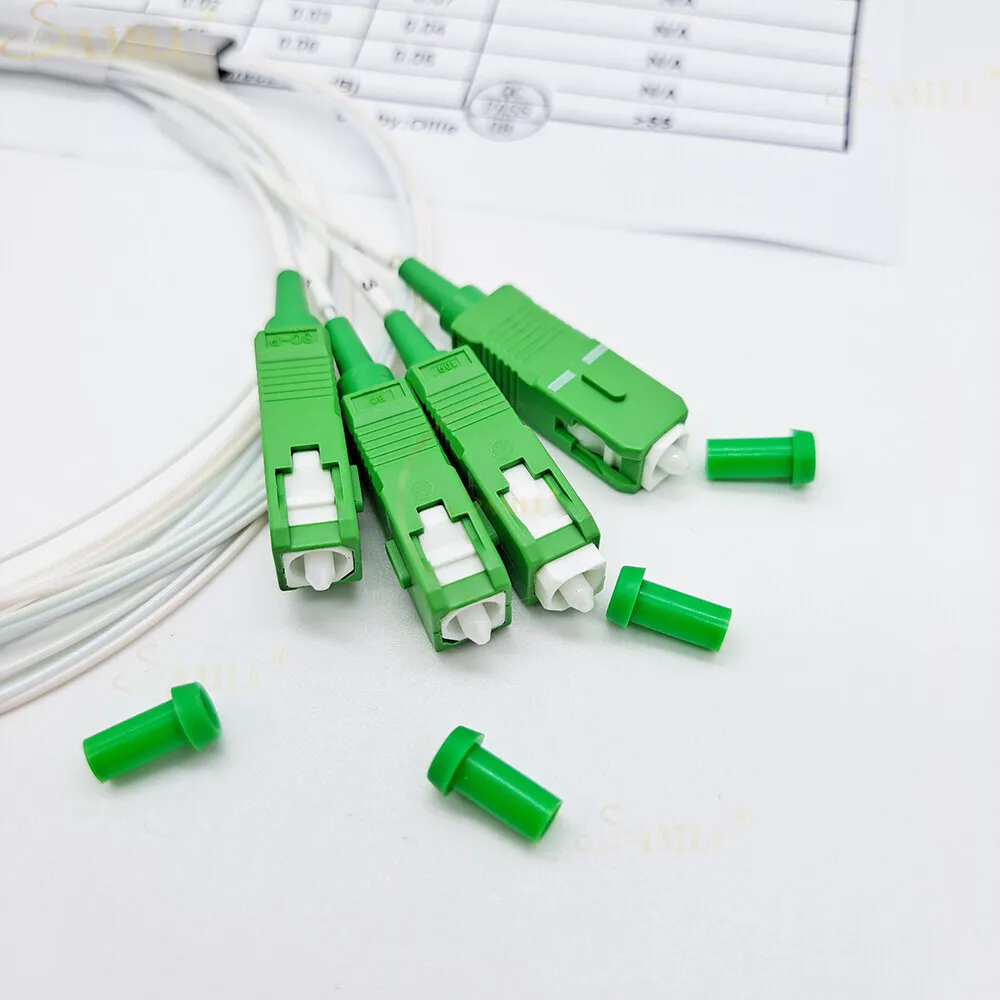 Imagem -05 - Mini Divisor de Fibra Óptica 1x2 1x4 1x8 1x16 Plc sc Apc sm Único Modo 0.9 mm Tubo de Aço G657a1 Lszh 1m Ftth 10 Pcs Lot