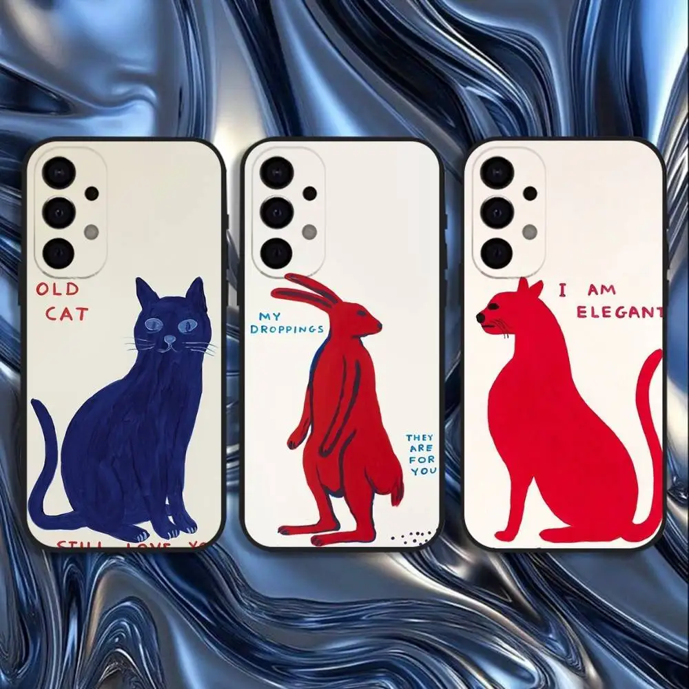 

D-David Shrigley Visual Arts Phone Case For Samsung S25,S24,S21,S22,S23,S30,Ultra,S20,Plus,Fe,Lite,5G Black Cover