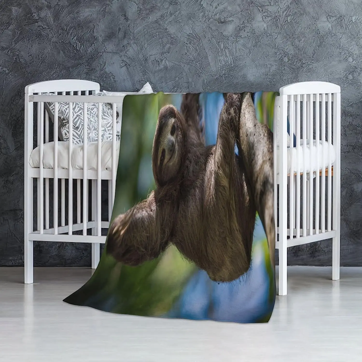 Happy Sloth Super Soft Blanket 48 x 32 Inches Wild Animal in Costa Rica Sofa Travelling Camping for Kids Adults