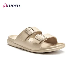 LUOFU Men's Double Buckle Slide Sandals, Summer Lightweight Comfortable Eva Non-slip Sandals For Indoor Outdoor Beach, 2023 New