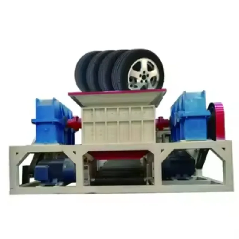 Tyre Shredding Machine Tungsten Carbide Blades Equipped Rubber Tyre Shredding Machine for Heavy Duty Use